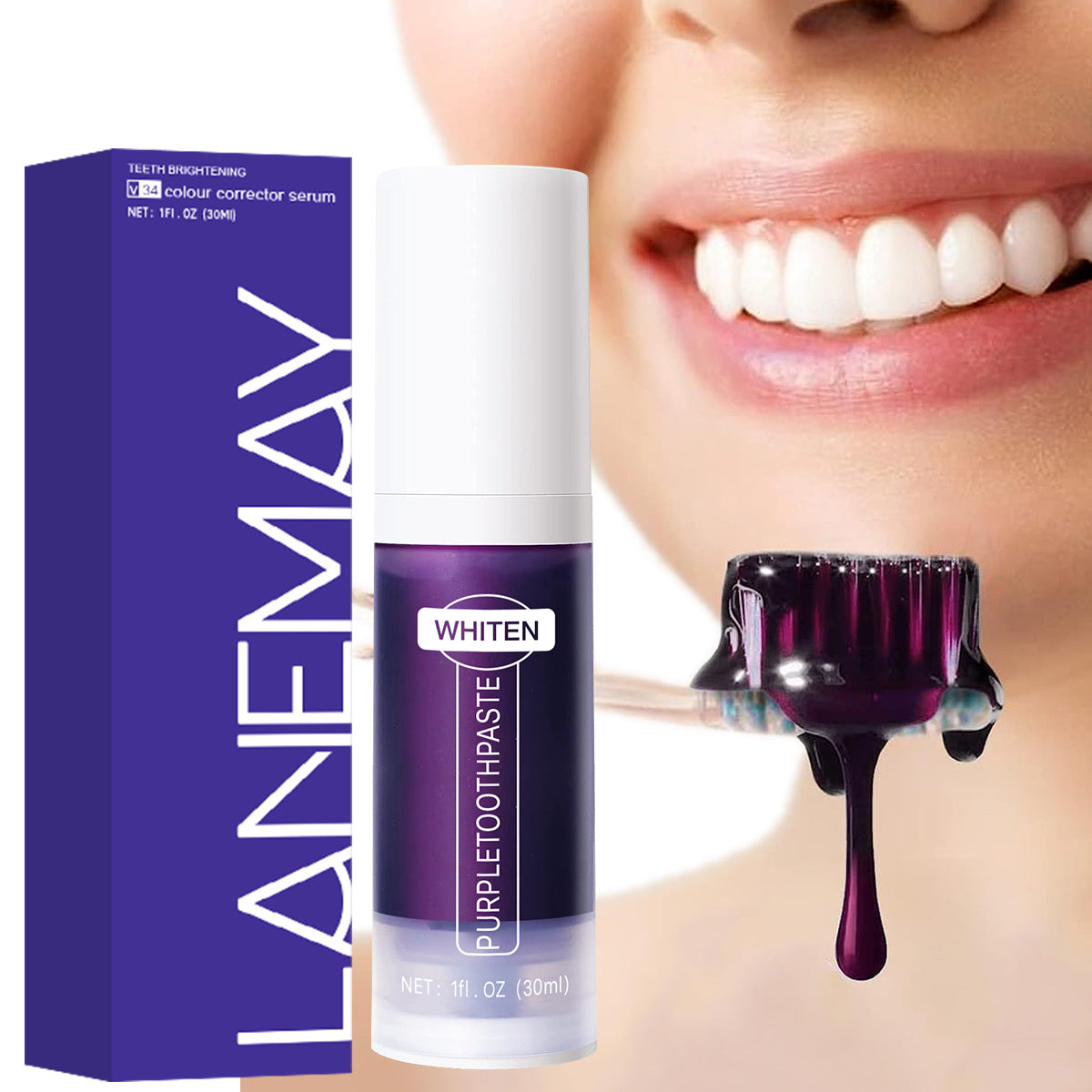 Purple Whitening Toothpaste for Stain Removal