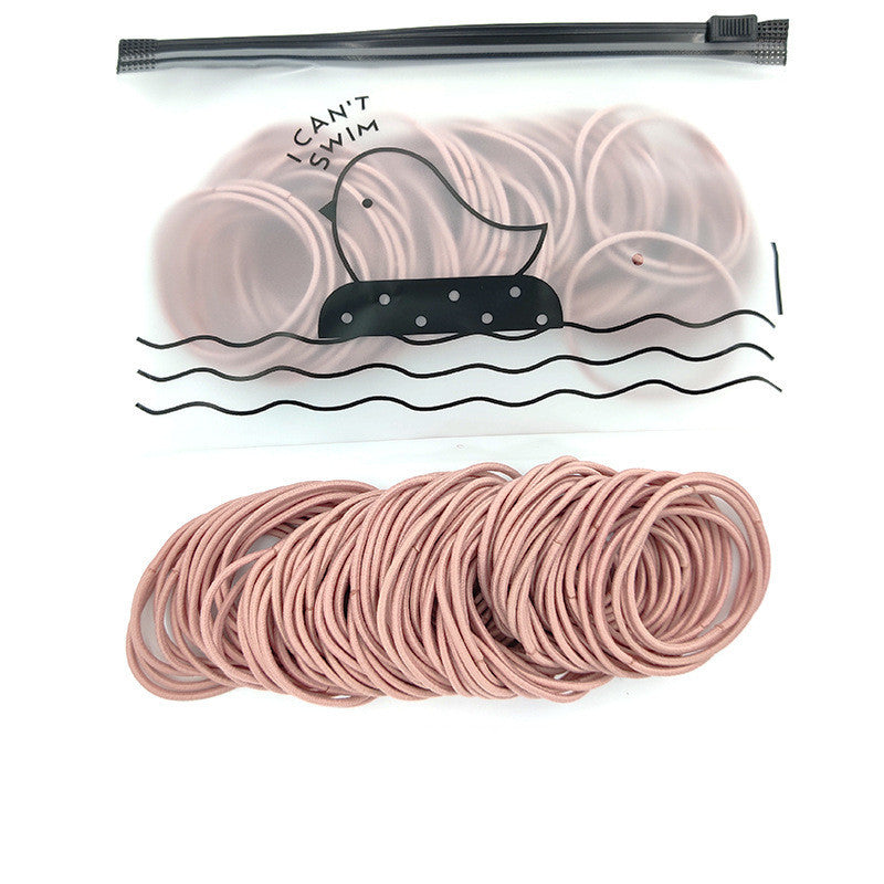 100 Rubber Band High Elasticity Rubber Band Hair Rope In Bird Bag