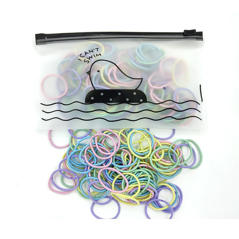 100 Rubber Band High Elasticity Rubber Band Hair Rope In Bird Bag