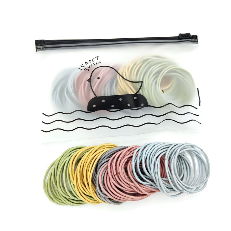 100 Rubber Band High Elasticity Rubber Band Hair Rope In Bird Bag